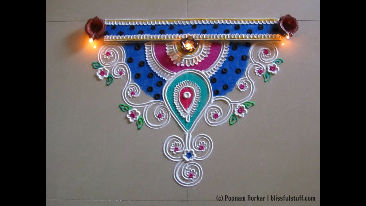 Easy And Quick Semi Circle Rangoli Creative Rangoli Designs By