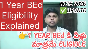 One Year BEd Eligibility in Telugu@StudentUpdates247