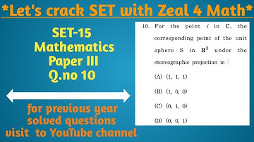 MHSET-15 Mathematical science, Question on stereographic projection