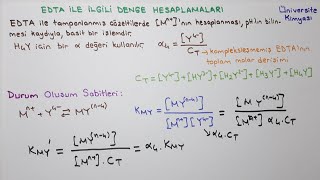 Anali̇ti̇k Ki̇myakompleksleşme Reaksiyonları Ve Titrasyonları Edta Ile İlgili Denge Hesaplamaları