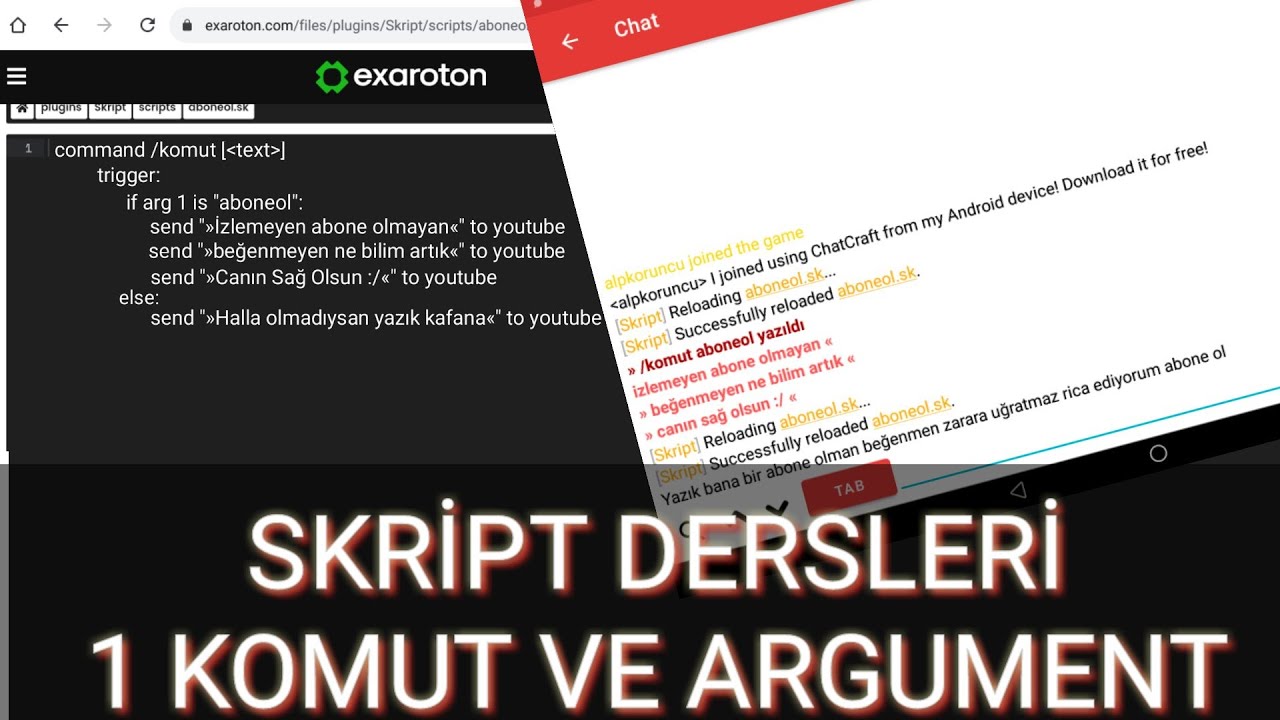 -Java Minecraft Skript Dersleri- ” 1„ »[Komut ve Argument]« - YouTube