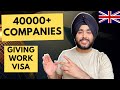 List Of Companies sponsoring Work Visa in UK to International Students| Work Permit in UK