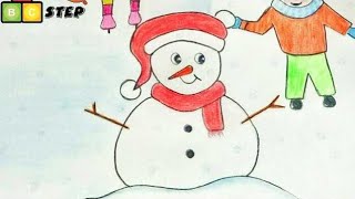 How to draw snow Man step by step shorts