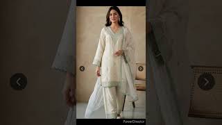 Embroidered thread work kurta with trouser and dupatta