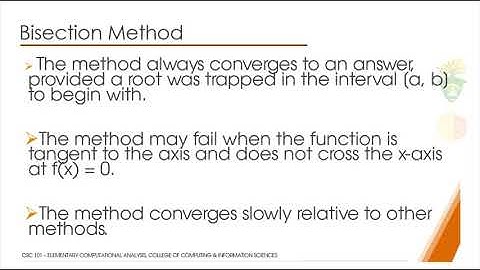 CSC 101- Bisection Method Part 2