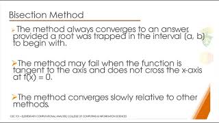 CSC 101- Bisection Method Part 2