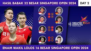 Hasil Lengkap Babak 32 Besar Singapore Open 2024 Day 2. Fajar/Rian Menang #singaporeopen2024
