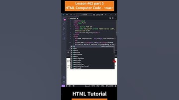 HTML Tutorial - Lesson 62: HTML ComputerCode - Var Element Part 5 #shorts  #html #htmltutorial #js