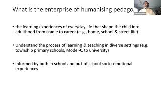 NMU Humanising Pedagogy Webinar with Prof Anderson J. Franklin