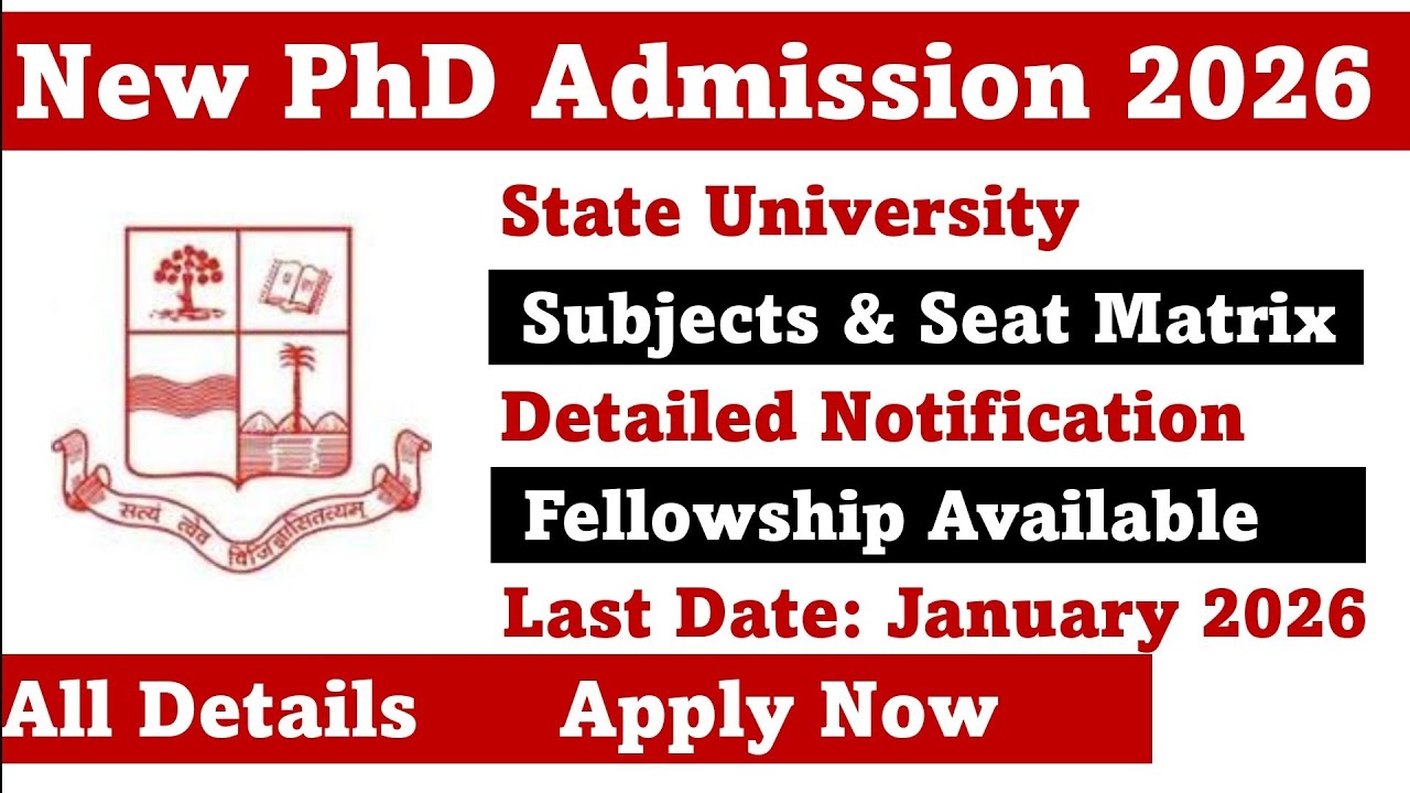 Ongoing PhD Admission 2026 // State University // New PhD admission 2026