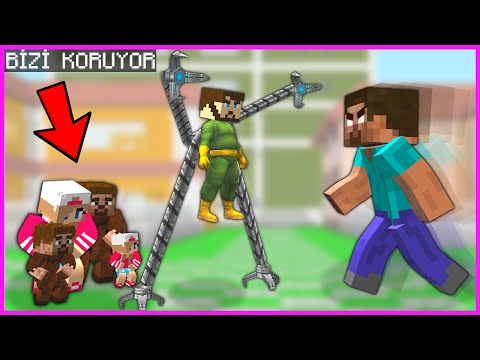 STEP FATHER HELPED US, FIGHTED HEROBRINE! ? - Minecraft