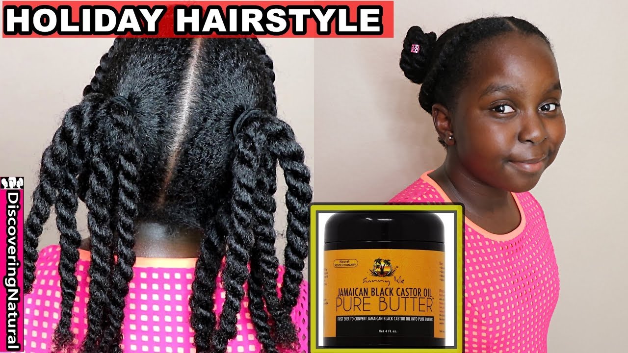 Holiday Hairstyles For Natural Hair Kids Sunny Isle Jamaican Black Castor Oil Butter Youtube