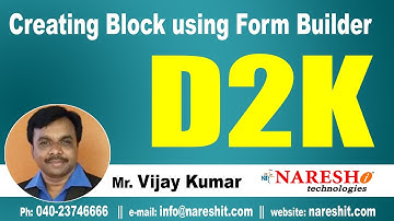 Creating Block using Form Builder | D2K Forms and Reports Tutorial | Mr. Vijay Kumar