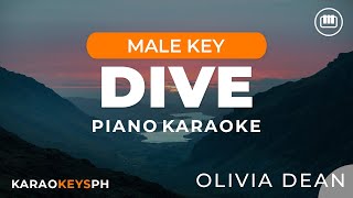 Dive - Olivia Dean (Male Key - Piano Karaoke)