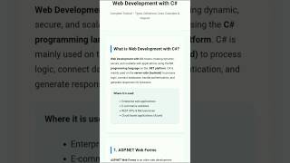 Web Development with C# Full Tutorial | ASP.NET, MVC, Core, Blazor Explained 💡💡 ⚡⚡ #fyp