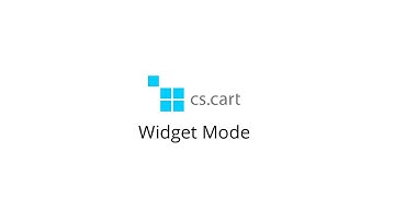CS-Cart eCommerce Platform. Features: The Widget Mode