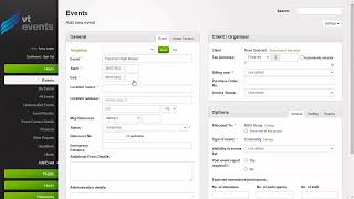 Creating a new event using VTEvents