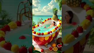 Surreal Fruit Bathtubs AI ASMR 🍓🍍🍉🍊🍎 |#asmr#visiontales