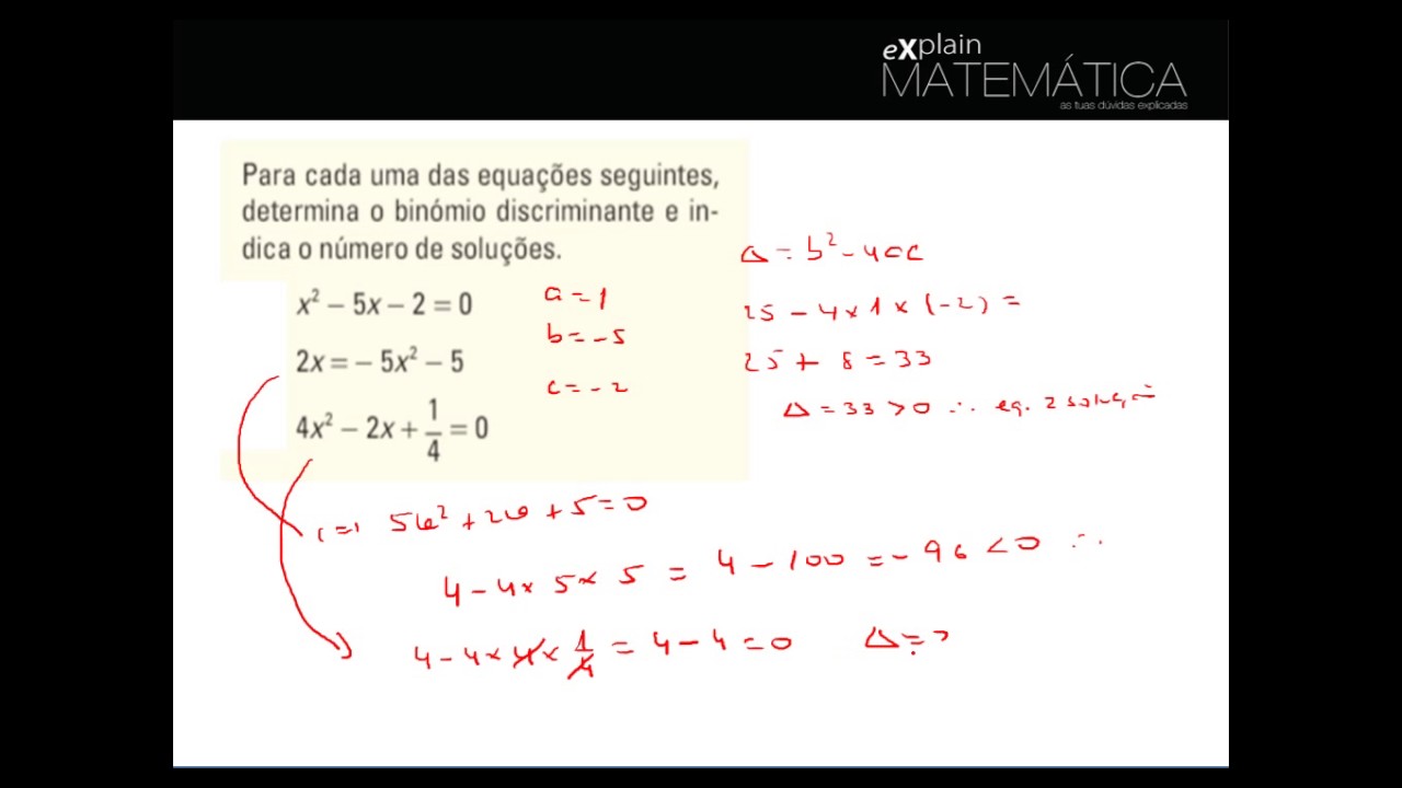 Quiz sobre o cálculo do discriminante de um polinômio - teste de matemática  online - Solumaths