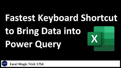 Power Query From Sheet option Import Tables, Defined Names or Dynamic Arrays. Fast Keyboard EMT 1757