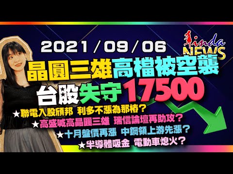 【LINDA NEWS 最錢線】2021/09/06 晶圓三雄高檔被空襲 台股失守17500｜GMoney