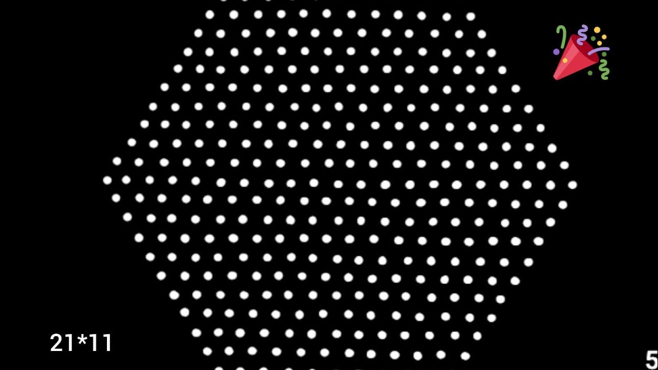 21*11 dots rangoli design.Flower kolam rangoli.Festival rangoli Sankranthi muggulu Chukkala Rangoli💐