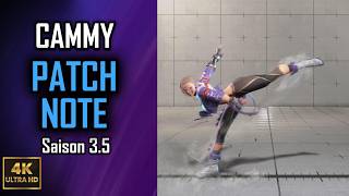 Cammy Patch Note Saison 3.5 (Alex) - Street Fighter 6