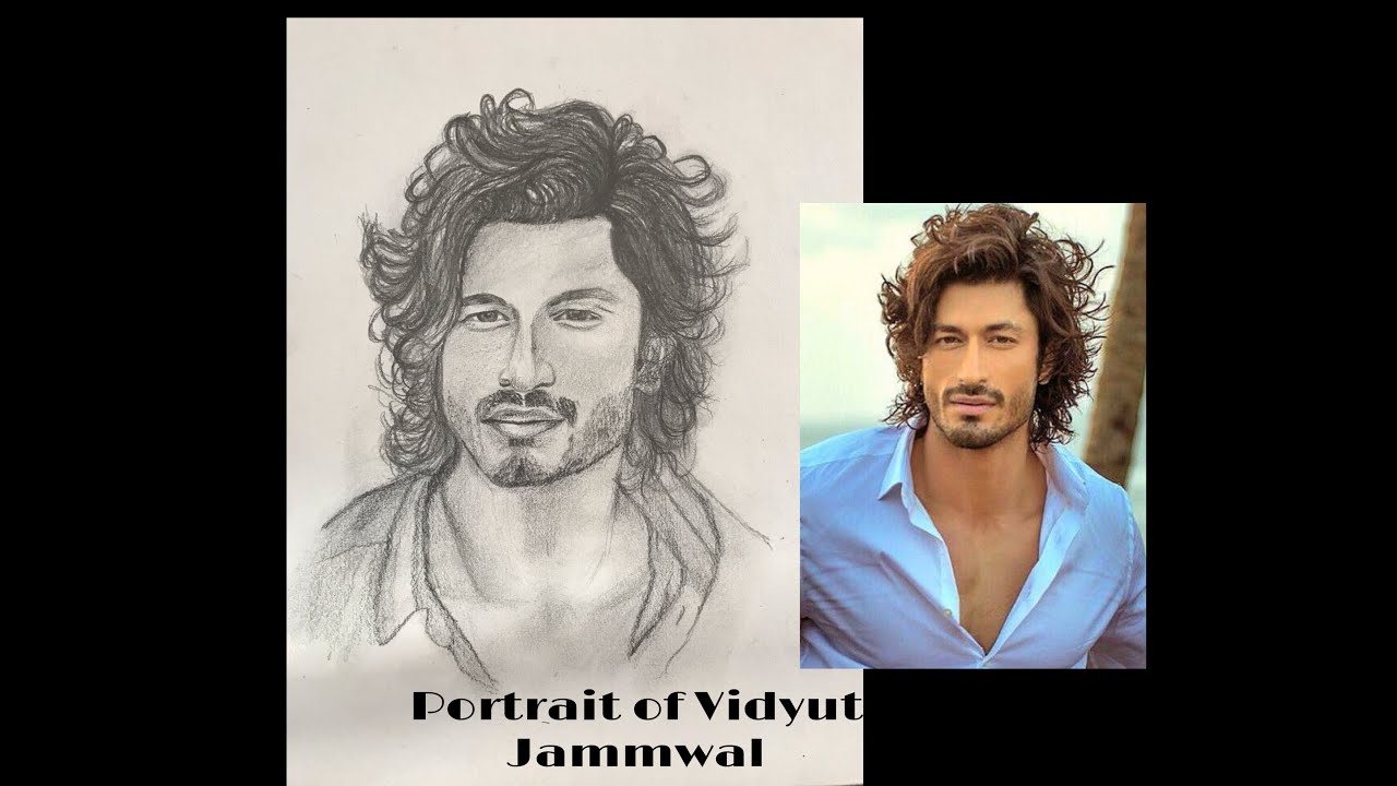 Portrait Of Vidyut Jammwal Full Sketch Time Lapse Video Youtube