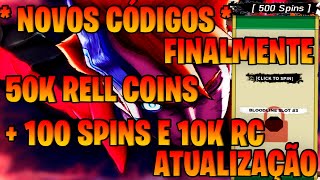 CORRE!!! UPDATE CHEGANDO NOVOS CÓDIGOS DE 🦊 40K RELL COINS E 100 SPINS,  code bloodline SHINDO LIFE 