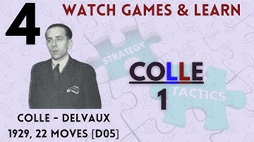 Watch games and Learn Chess #4  Elgada Colle vs Delvaux 1927