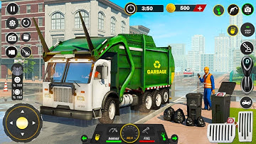 Realistic Garbage Truck Simulator 2025. Android gameplay. Open world Truck driving.
