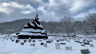 Droneflight Stave Church Borgund Norway with Crash at the End