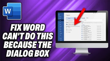 How To Fix Word Can t Do This Because the Dialog Box is Open - Quick Help
