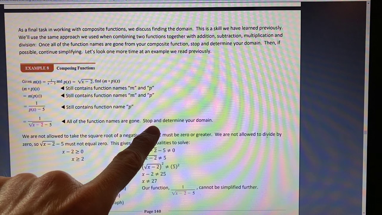 Section 2.8 (Part 15) Algebra of Functions and Function Composition ...