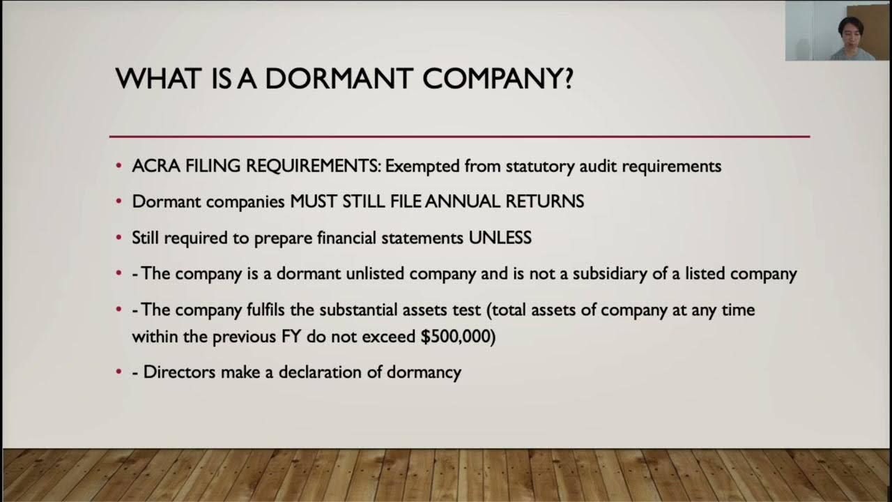 What is a dormant company and its obligations YouTube