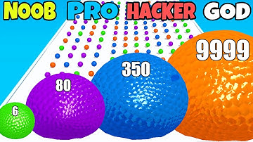 NOOB vs PRO vs HACKER vs GOD in Ball Balloon Run 3D - All Levels