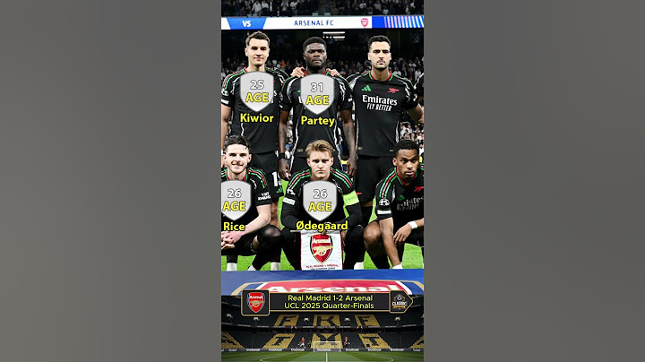 Real Madrid 1-2 Arsenal UCL 2025 Quarter Finals | Player Age