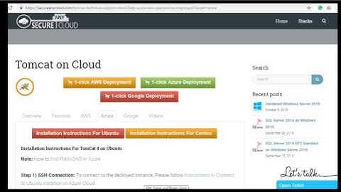 Secured Tomcat on CentOS 7.3 - Deploy on Azure , AWS and Google Cloud Platform.