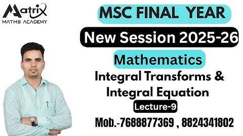 Msc final # Laplace Transforms ( Integral Transforms and Integral Equation) # Rajasthan University 