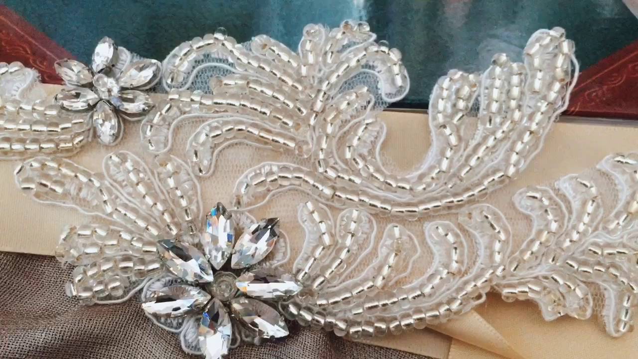 S31 Flower Crystal Bridal Sash Belts Wedding Belt Sashes for Wedding Dress