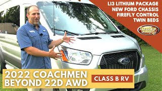 New 2022 Coachmen Beyond 22D AWD Class B RV |  Li3 Lithium Package, Rear Dinette + Twin Beds!