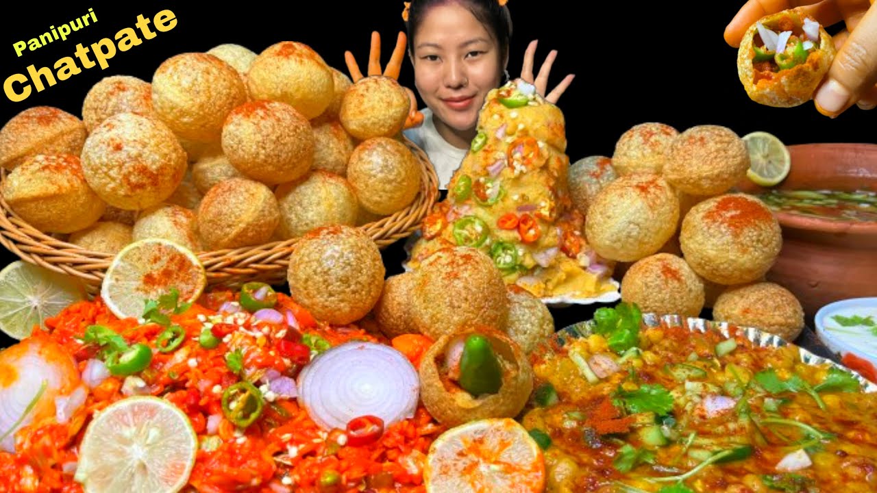 EXTREMELY SPICY 🌶️ GILO CHATPATE & PANIPURI, CHOLE CHAT MUKBANG, BIG BITES