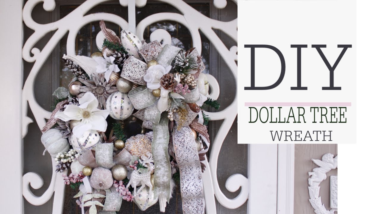 Download Diy Dollar Tree Christmas Wreath Elegant Winter Wonderland Youtube Yellowimages Mockups