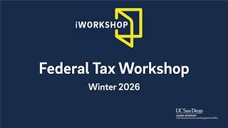 Federal Tax Workshop Winter 2026