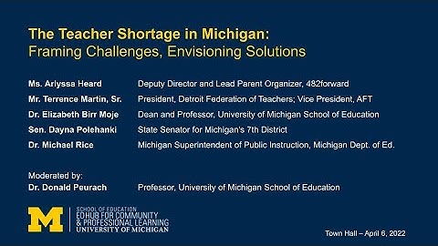 The Teacher Shortage in Michigan: Framing Challenges, Envisioning Solutions