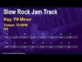 F# Minor  Slow Rock Jam Backing Track 75BPM