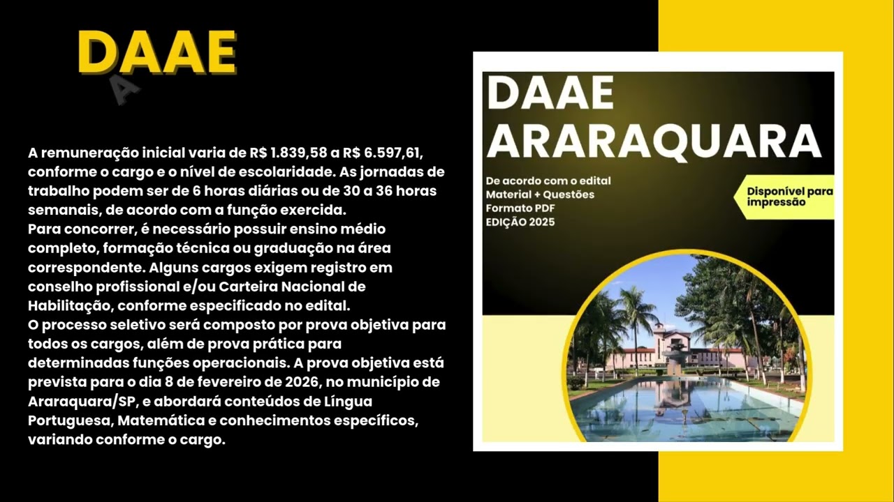 Apostila DAAE ARARAQUARA 2026 Químico
