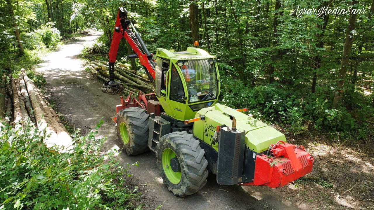 Holzernte 2022 - Forstschlepper WF Trac 2460 Stammholz rücken Sturmholz Forstwirtschaft Wood Skidder
