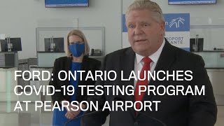 The ontario government is launching a new innovative, voluntary and
free border testing pilot program at toronto pearson international
airport for eligible i...