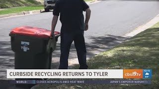 Curbside recycling returns to city of Tyler